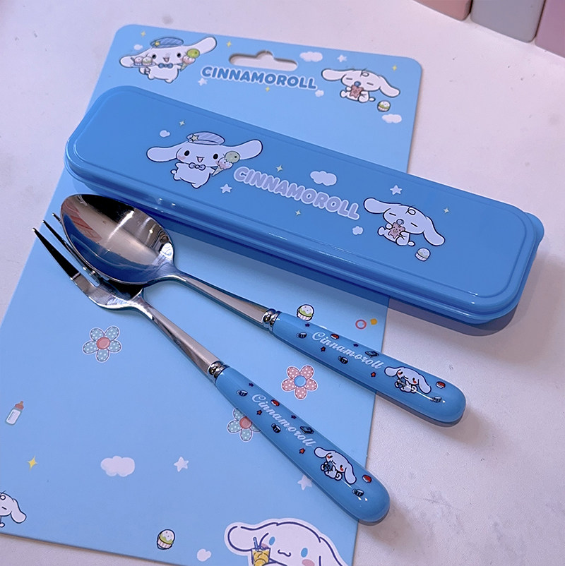 可爱库洛米玉桂狗勺子叉子套装长柄卡通可爱餐具学生上班族勺汤匙,淘宝优惠券,粉丝福利购,淘宝优惠卷