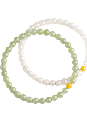 天然和田玉手串黄蜜蜡转运珠