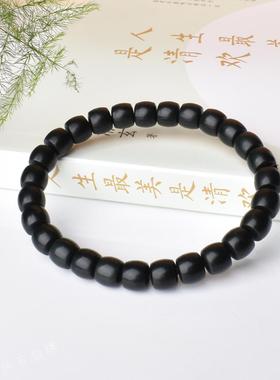 和田玉直切手串青玉墨玉盘玩手串国潮饰品