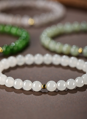 和田玉手链女款羊脂白玉手串