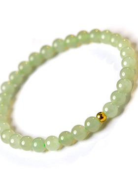 和田玉手串女冰晴水玉石散珠