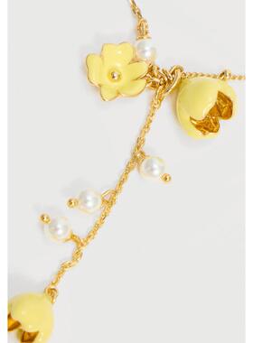 代购kate spade NEW YORK女士项链优雅精致时尚轻盈黄色花卉图案