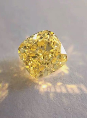 超级爆款Fancy Yellow淡黄浅黄彩钻肥正方圆正方黄钻裸石精品包邮