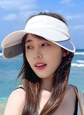 出游防晒帽戴翔空顶夏季伸缩遮脸