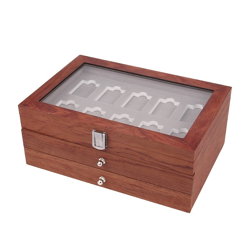 适用于Zippo打火机收纳盒 大容量30格三层黑胡桃红花梨火机收藏盒,淘宝优惠券,粉丝福利购,淘宝优惠卷
