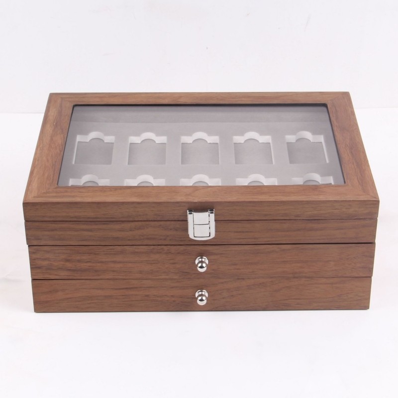 适用于Zippo打火机收纳盒 大容量30格三层黑胡桃红花梨火机收藏盒,淘宝优惠券,粉丝福利购,淘宝优惠卷
