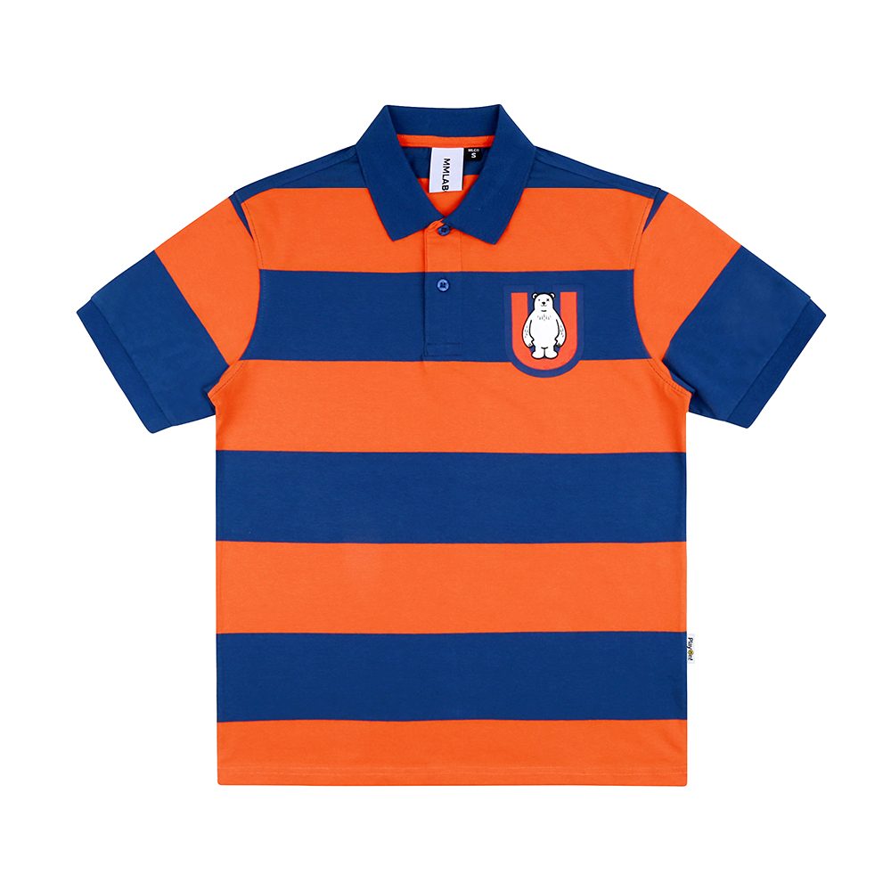 MMLABCREW DMBEAR STRIPED POLO衫休闲纯棉短袖POLOSHIRT - 图1