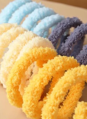 珊瑚绒扭扭棒小狗材料包15mm粗加密毛线白色手工配饰眼睛鼻子全套
