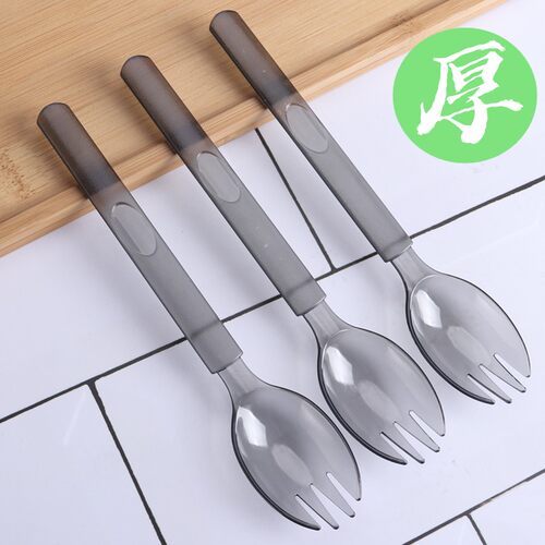 一次性叉勺单独包装外卖打包勺塑料加厚甜品沙拉叉子商用拌饭勺子 - 图1