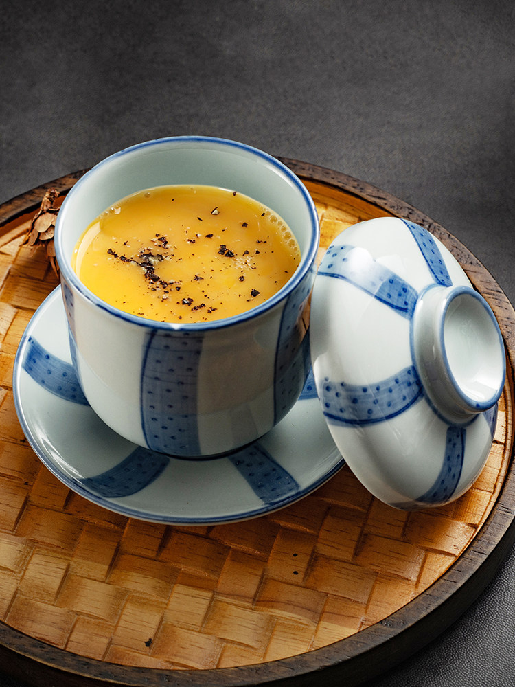 日式陶瓷餐具茶碗蒸蛋盅鸡蛋羹盅炖蛋盅燕窝盅带盖带底托