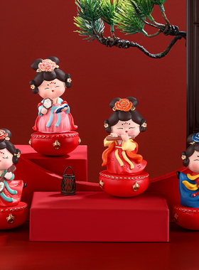 唐宫夜宴不倒翁摆件树脂工艺品