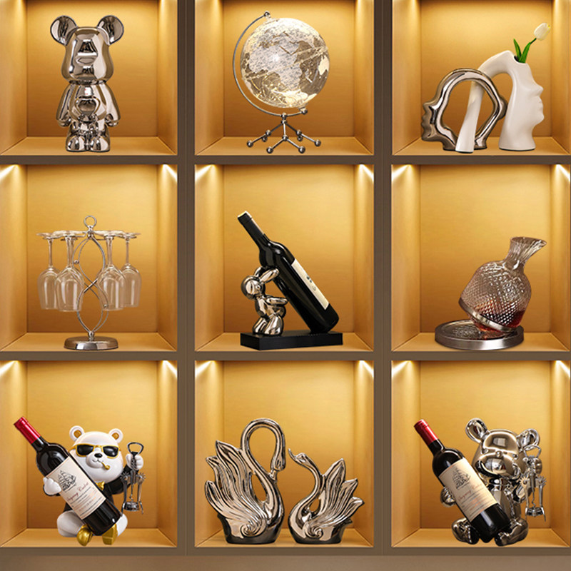 红酒架摆件轻奢高档酒柜装饰品客厅餐边柜工艺品摆设乔迁新居礼品,淘宝优惠券,粉丝福利购,淘宝优惠卷