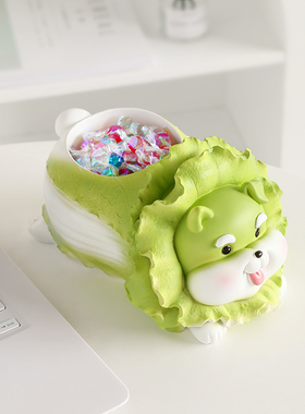 街心公园树脂招财狗收纳摆件