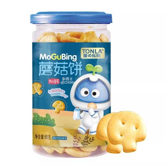 （2罐包邮）童乐坊飞机骨头饼蘑菇动物饼干88g/罐 零食磨牙饼干