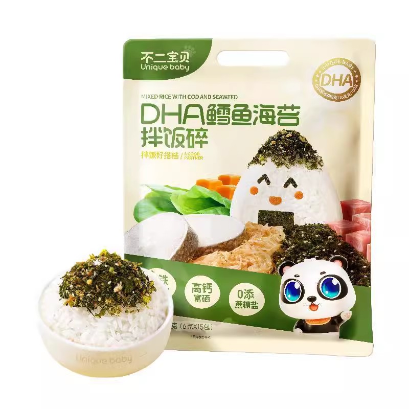 (2袋包邮)不二宝贝DNA鳕鱼海苔拌饭碎90g/袋 拌饭料儿童无添加 - 图3