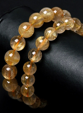 精品级天然金发晶手链正品