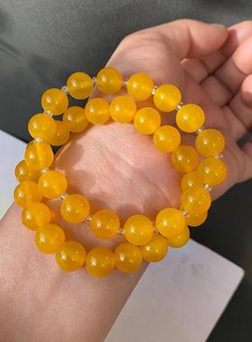 天然黄玛瑙手串女男款本命年转运