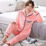 Зимняя коралловая бархатная демисезонная фланелевая пижама, зимний удерживающий тепло комплект, увеличенная толщина, большой размер