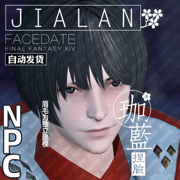 【珈蓝】最终幻想14 ff14捏脸数据脸型人类人族人男 NPC【朝阳】-图1