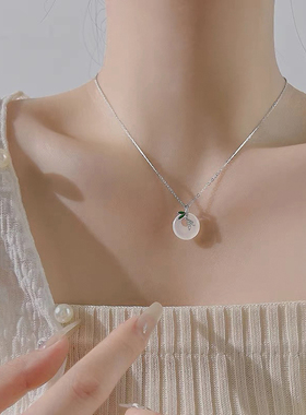 猫蛰S925纯银平安扣竹节项链