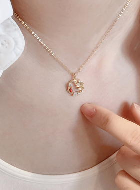 猫蛰S999足银杏运锦鲤项链