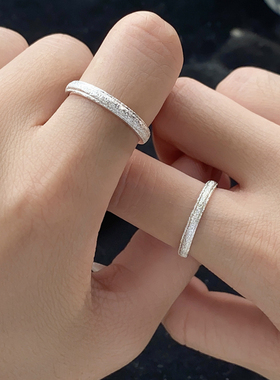 猫蛰S999足银满天星男女情侣戒指