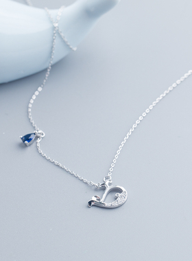 项链猫蛰s925小鲸鱼轻奢高级