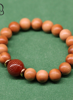 男女桃木民族风本命年心经手链