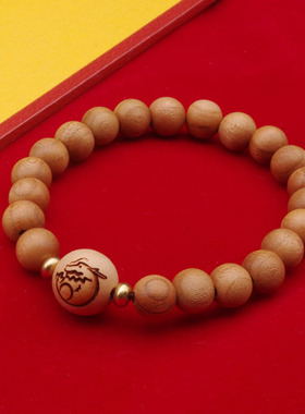 原创情侣桃木生肖文艺民族风手链
