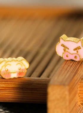 沙金蜡笔小新系列通孔珐琅彩转运珠烧蓝隔珠手串珠DIY配件