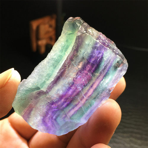 天然莹石水晶绿蓝紫萤石七彩彩虹摆件扩香原石矿标本小孩鱼缸摆放 - 图0