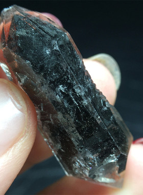 黑流沙闪灵钻黑幽灵水晶原石吊坠