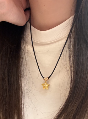 陨石锤纹星星吊坠项链女跑跑环