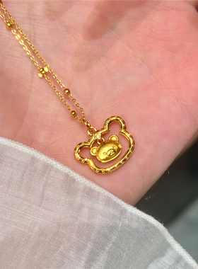 金店同款轻松熊仿足金项链女
