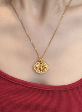 古韵国风旋转葫芦如意锁项链女