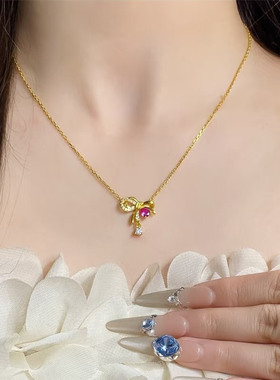 火焰情书绝美在逃公主蝴蝶结套链