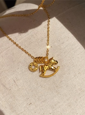 钛钢不掉色本命年马上有钱项链女