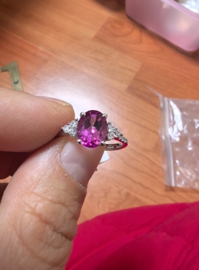 925银镀白金镶嵌天然托帕石戒指女节时尚珠宝首饰原创设计