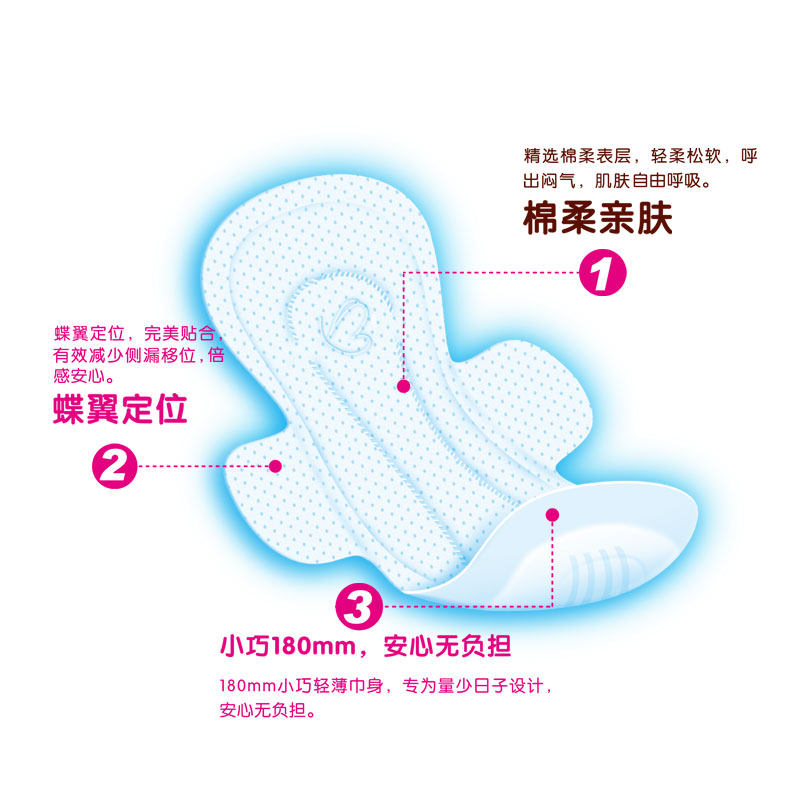 月月舒女棉柔透气180超薄卫生巾 月月舒卫生巾