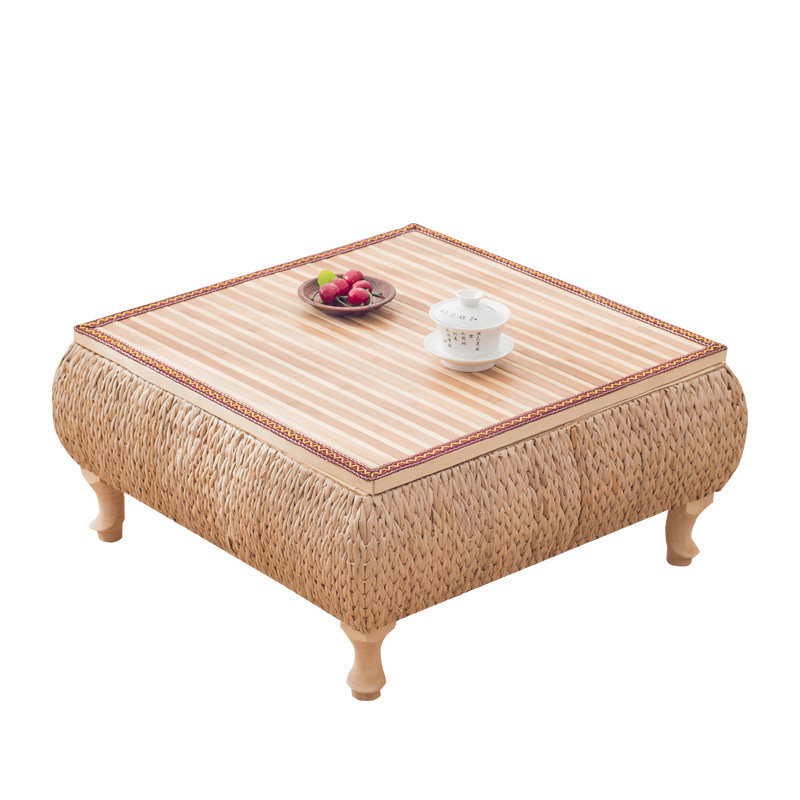 草编飘窗桌榻榻米茶几小炕桌炕几阳台收纳实木矮桌藤编日式矮茶几,淘宝优惠券,粉丝福利购,淘宝优惠卷