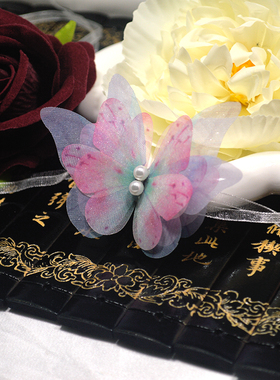 薄纱立体蝴蝶项链甜美原创设计锁骨链温柔约会氛围感锁骨链舞蹈