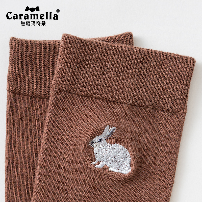 caramella服饰旗舰店CARAMELLA春秋袜子男中筒潮袜兔子棉袜吸汗休闲运动透气长袜2