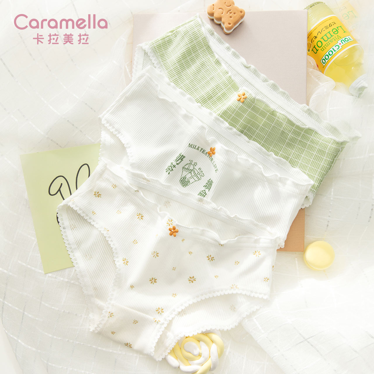 caramella服饰旗舰店caramella内裤女日系可爱少女三角裤甜美纯棉裆透气清新夏季薄款0