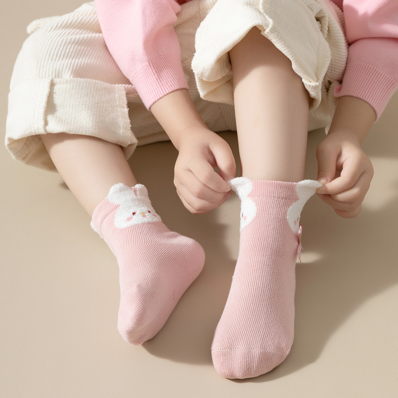 caramella儿童袜子秋冬女童宝宝婴儿冬季2024新款秋季棉袜长筒袜