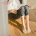CARAMELLA năm ngón tay vớ nữ mùa hè vớ vô hình vớ cotton vớ vớ thoáng khí silicone chống trượt vớ mỏng - Vớ bông tất trắng Vớ bông