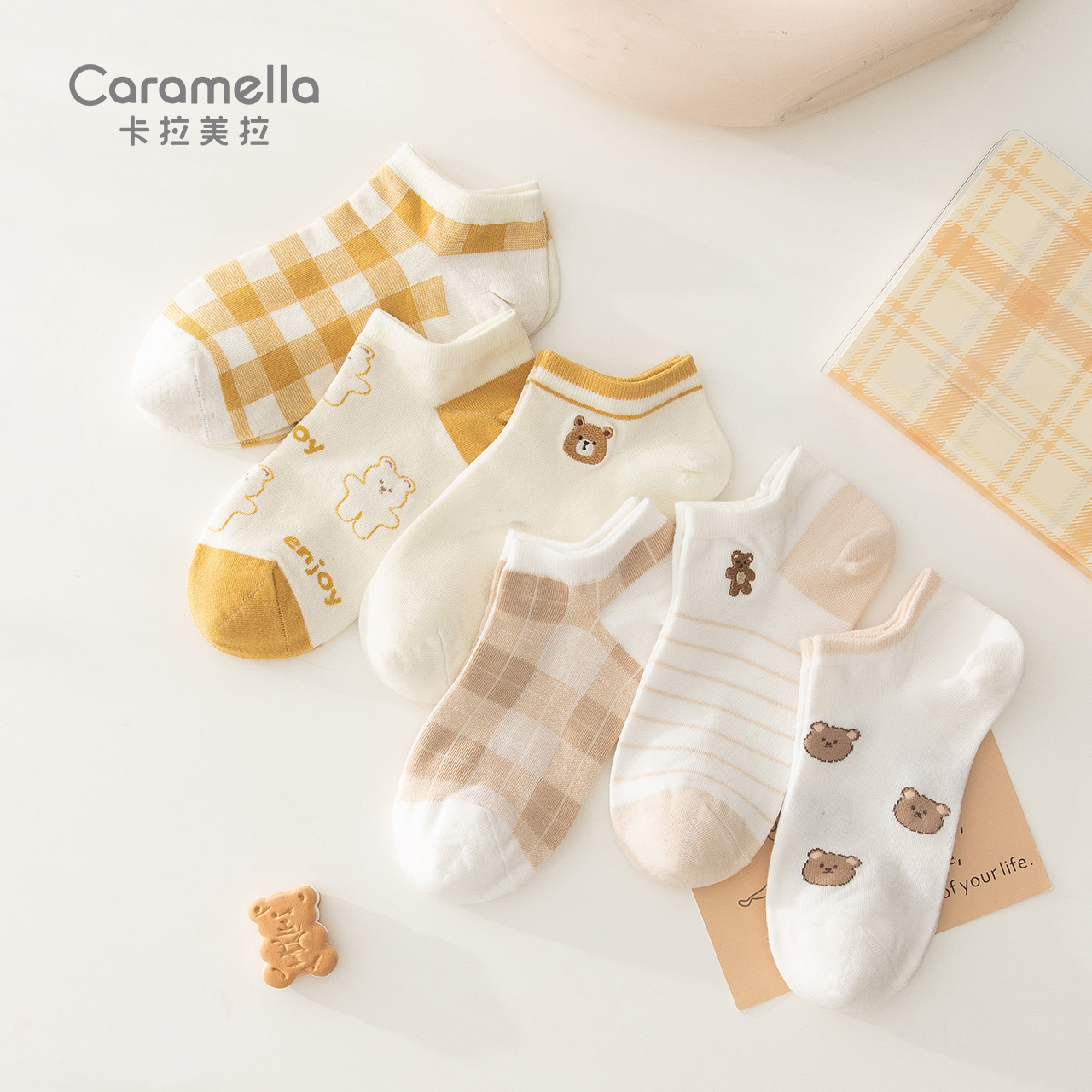 caramella服饰旗舰店caramella袜子女短袜春秋款女士船袜防滑不掉跟ins潮女夏季棉袜子0