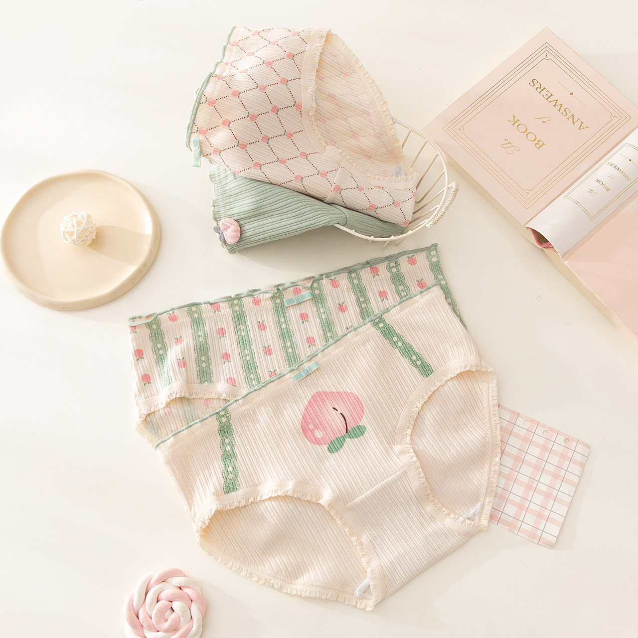 caramella女士纯棉裆舒适透气短裤 Caramella卡拉美拉女三角裤