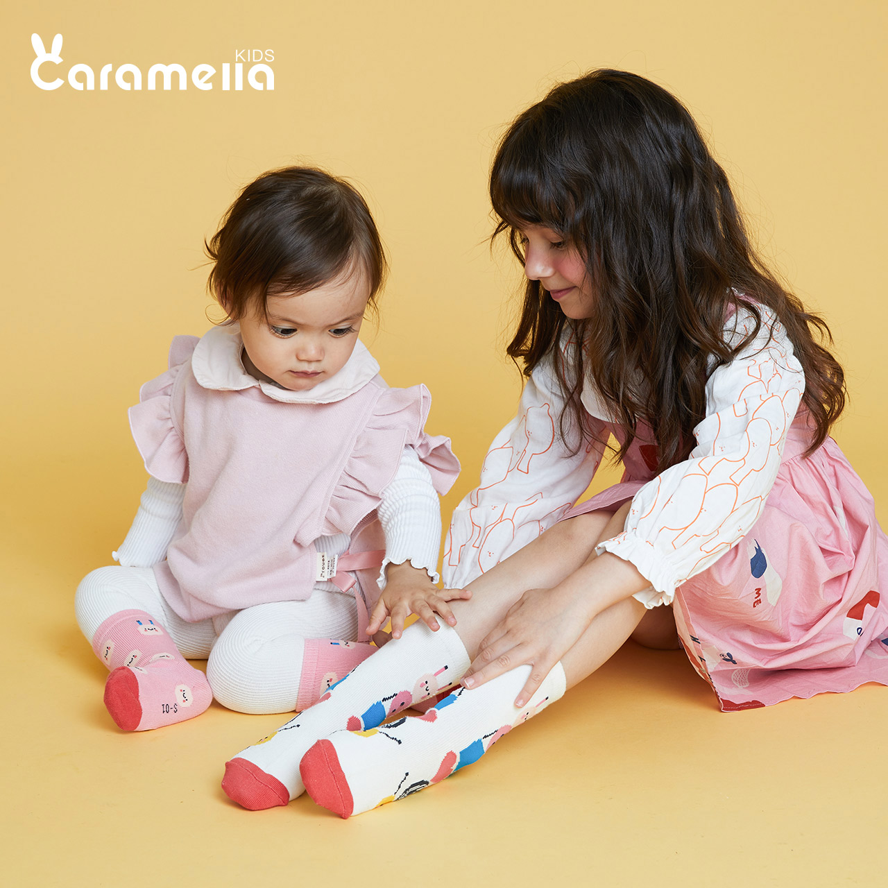 caramella服饰旗舰店caramella儿童袜宝宝袜子女童纯棉卡通中长筒春秋婴儿公主袜秋冬1
