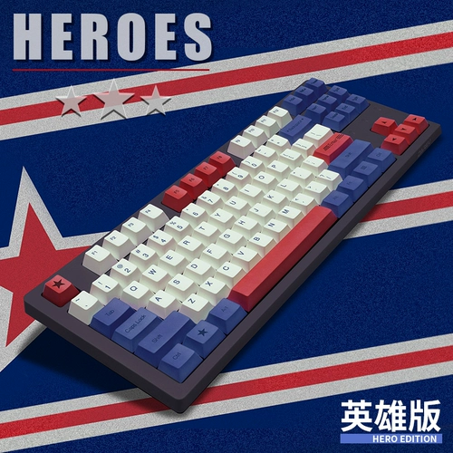 达尔优 A87A840 Механическая клавишная вишня вишневая вишня Blue Black Tea Wans 104 Key 87 Gaming PBT Keycap