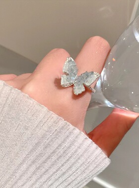 韩版蝴蝶开口戒指女款夏季高级感个性指环